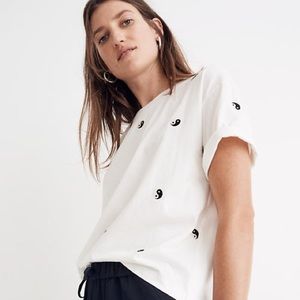 Madewell Embroidered Yin Yang Crop Tee